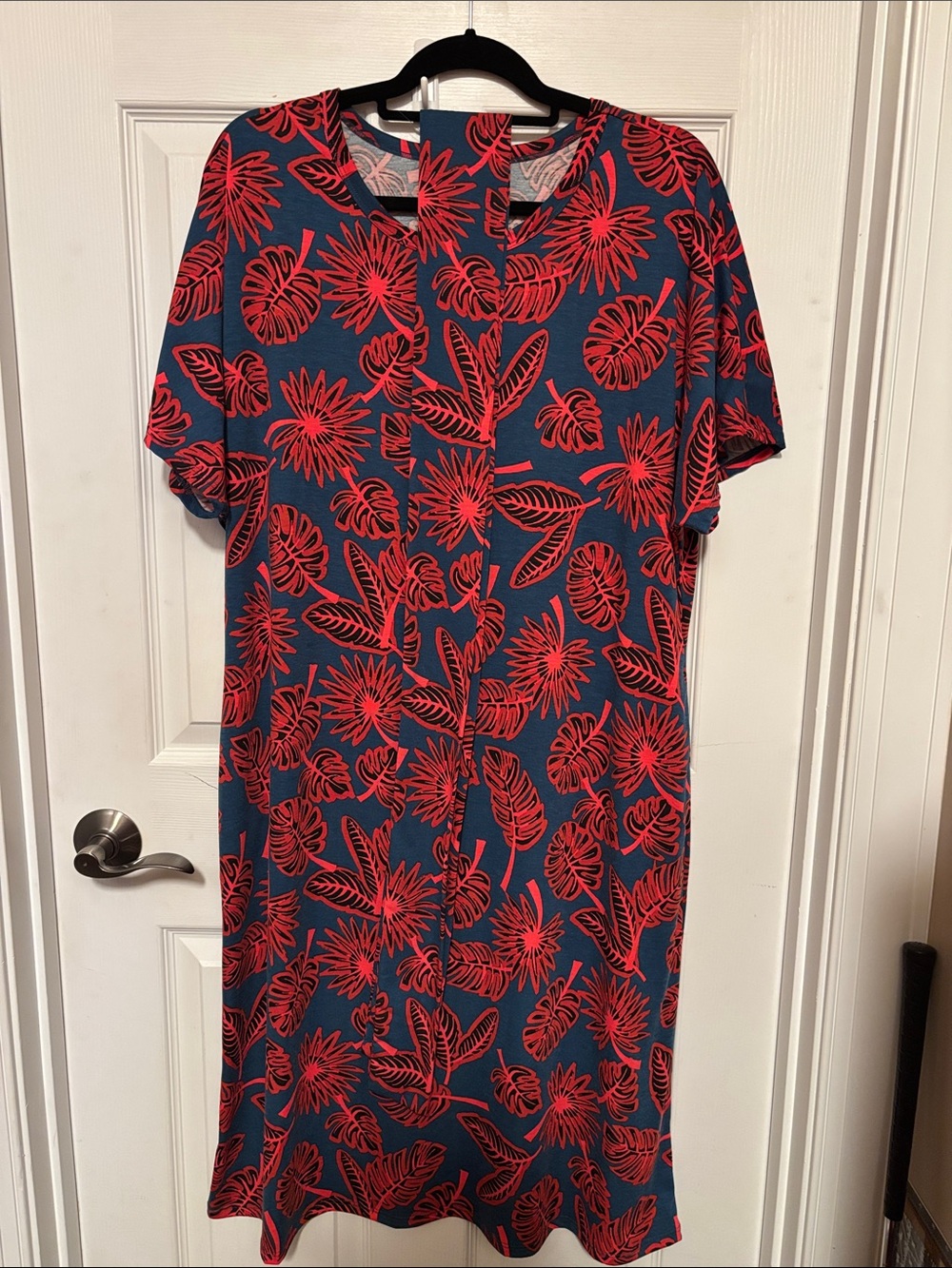 Lularoe NWOT Marly Midi Dress Blue Red Black Size 2XL